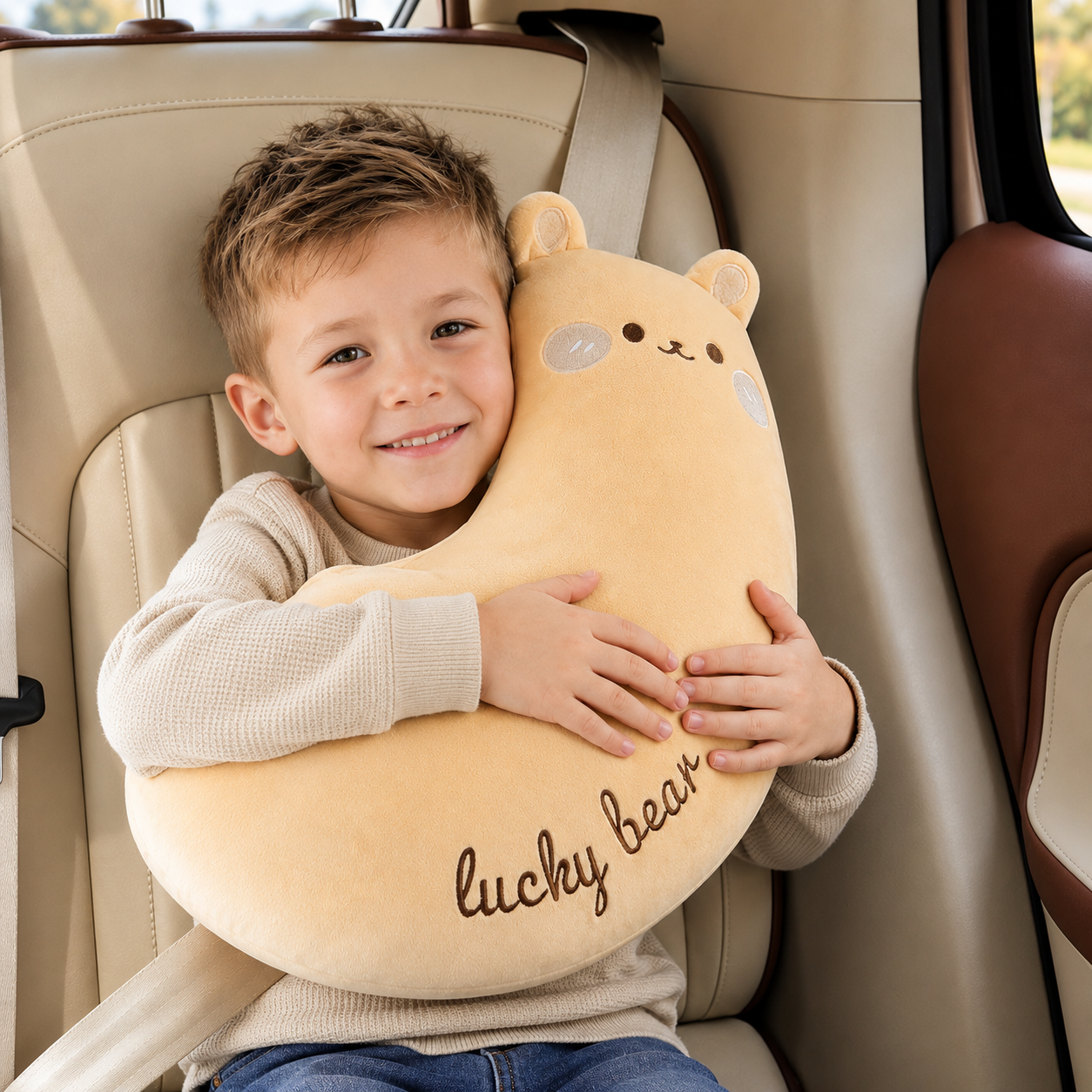 CozyRide Plush Seat Belt Cover for Kids | Car Shoulder Strap Pillow