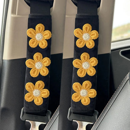 Daisy Bloom Seat Belt Covers (2-Pack)