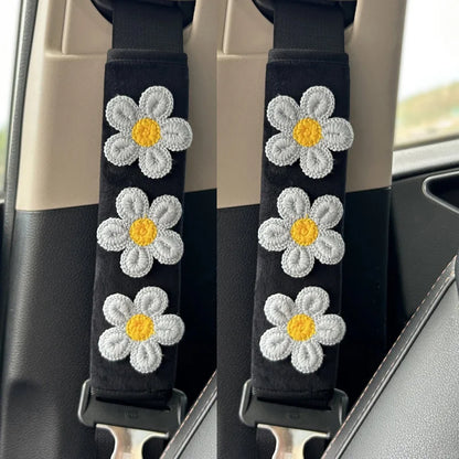 Daisy Bloom Seat Belt Covers (2-Pack)