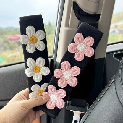 Daisy Bloom Seat Belt Covers (2-Pack)